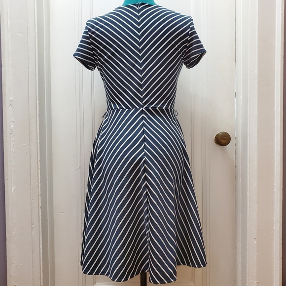 Navy and White Striped Dress - Picture 3 of 4
